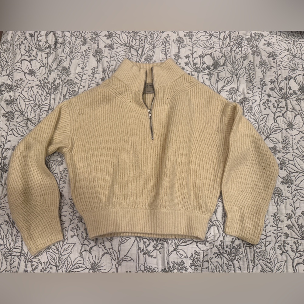 Urban Outfitters Cream Half-Zip Sweater
